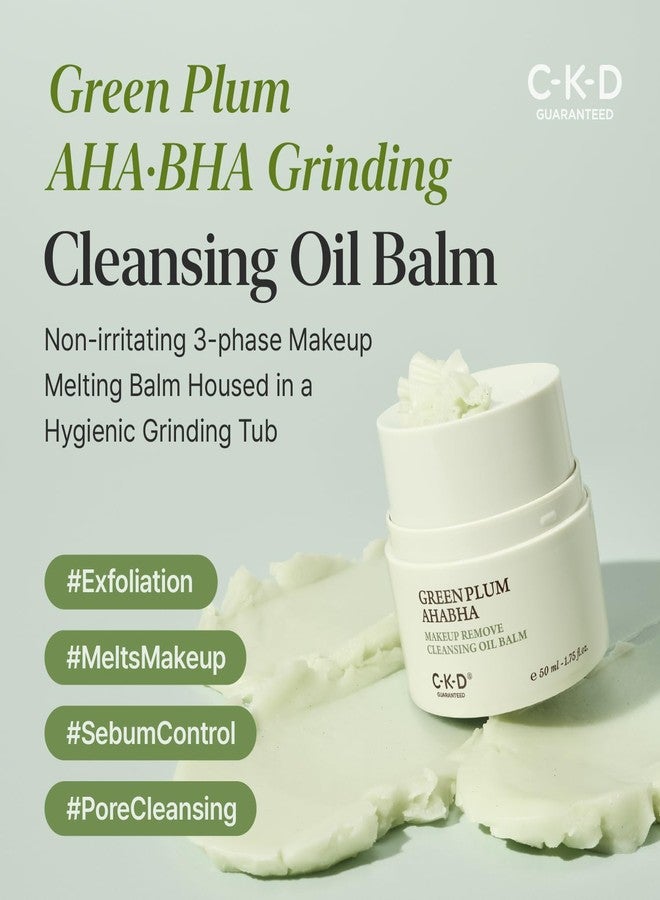 CKD Guaranteed CKD Green Plum AHA·BHA Grinding Cleansing Oil Balm - Sherbet Balm Korean Cleanser for Makeup, Sebum & Blackhead Removal. Exfoliating with 4-Acid Complex for All types of Skin. 1.75 fl oz - Image 2